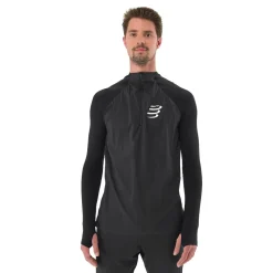 Compressport Hurricane Windproof sans couture haut demi-zip - AW24-Homme Hauts À Manches Longues