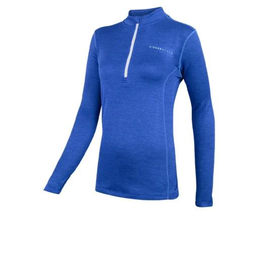 Higher State Micro Grid haut à manches longues 1/4 zip femme-Femme Hauts À Manches Longues