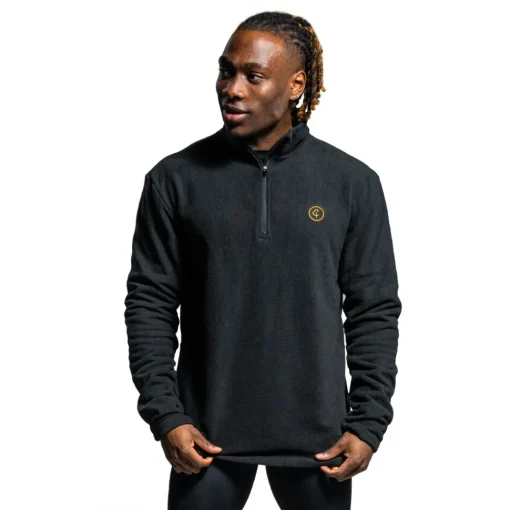Parkrun Apricot Men's 1/4 zip Microfleece-Homme Hauts À Manches Longues