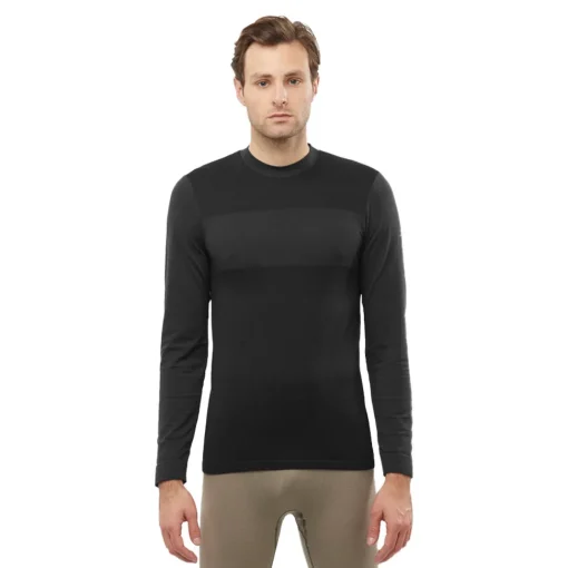 Salomon Essential Wool Top-Homme Hauts À Manches Longues